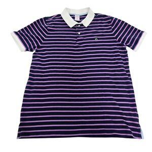 Brooks Brothers 1818 Polo‎ Shirt XL Purple Navy Striped Original Fit